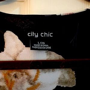 Like New City Chic Size 20 Long Wrap Around Flowered Dress